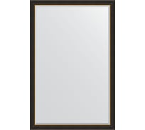 Зеркало EVOFORM с фацетом в багетной раме - черное дерево с золотом 71 мм (114x174 см) BY 3932