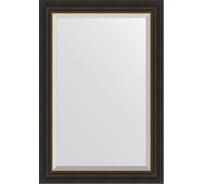 Зеркало EVOFORM с фацетом в багетной раме - черное дерево с золотом 71 мм (64x94 см) BY 3925
