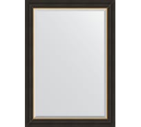 Зеркало EVOFORM с фацетом в багетной раме - черное дерево с золотом 71 мм (74x104 см) BY 3926
