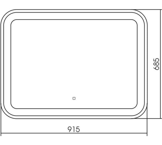 Зеркало Azario Аллюр 915x685 мм, сенсорный выключатель LED-00002531 00077073