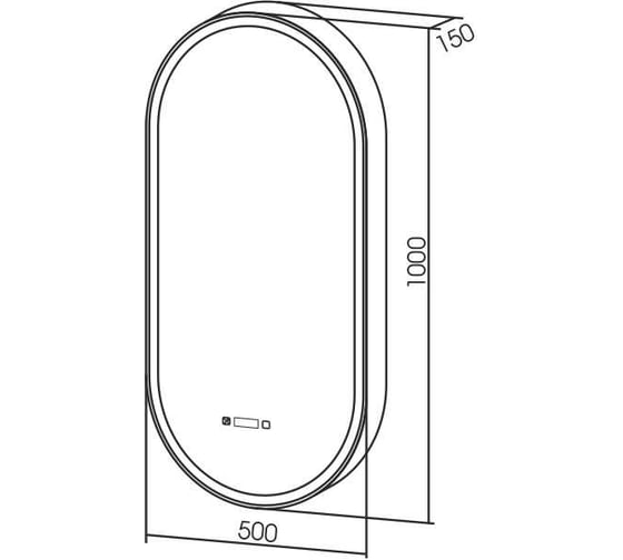 Зеркало-шкаф Azario Soho Black 500x1000 - 3.1 ЖК-часы, подогрев, сенсорный выключатель LED-00002612 00079415