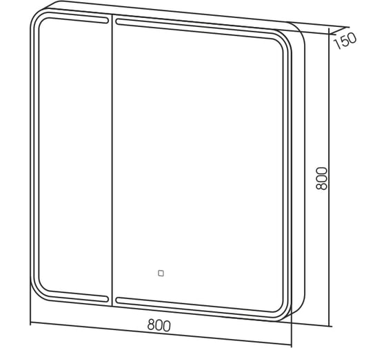 Зеркало-шкаф Azario Alliance 805x800 мм, сенсорный выключатель LED-00002516 00077882