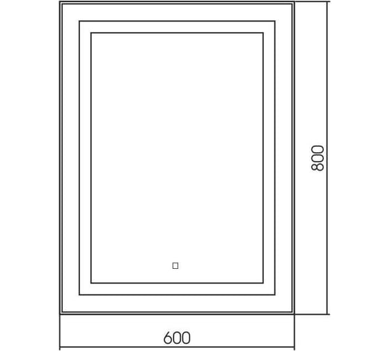 Зеркало Azario Саурон 600x800 мм, вертикальное, сенсорный выключатель LED-00002510 00077085