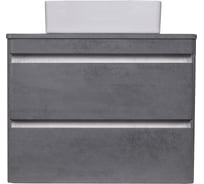 Подвесная тумба Style Line "Атлантика 80", Люкс бетон темный, (2 ящ.), со столешницей МДФ, PLUS СС-00002283
