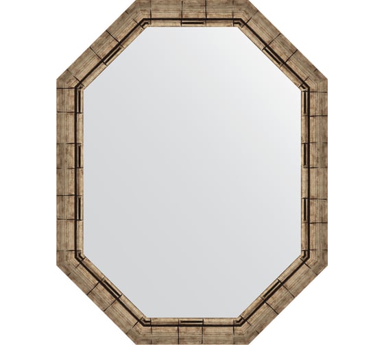 Зеркало EVOFORM в багетной раме - серебряный бамбук 73 мм (73x93 cm) 7128 1