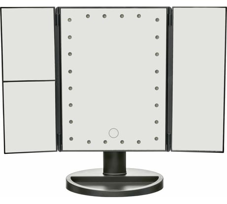 Настольное 3d зеркало с подсветкой и с увеличением BRADEX для макияжа, раскладное, 24 led лампы KZ 1267