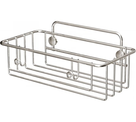 Полка в ванную TEKNO-TEL прямая, 1 ярус, 24х10х12 см, нержавеющая сталь, глянцевая ES094SSS