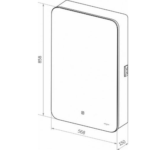 Зеркало-шкаф Reflection Black led 560x850 RF2001BL