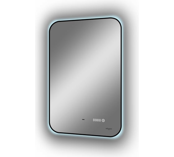 Зеркало Reflection Black view с фоновой подсветкой, бесконтактным сенсором, диммером, часами, черной окантовкой, 500x700 RF4001BV