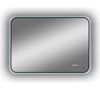 Зеркало Reflection Black view с фоновой подсветкой, бесконтактным сенсором, диммером, часами, черной окантовкой, 1000x700 RF4004BV