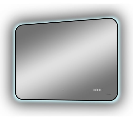 Зеркало Reflection Black view с фоновой подсветкой, бесконтактным сенсором, диммером, часами, черной окантовкой, 1000x700 RF4004BV