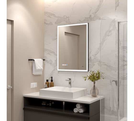 Зеркало Reflection Ghost с led подсветкой, сенсором и часами, 600x800 RF5223GH