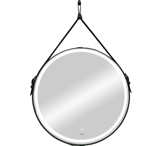 Зеркало Reflection Skin с led подсветкой, сенсором, на ремне из натуральной кожи черного цвета, d650 RF5325SK