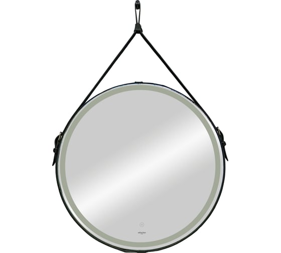 Зеркало Reflection Skin с led подсветкой, сенсором, на ремне из натуральной кожи черного цвета, d650 RF5325SK