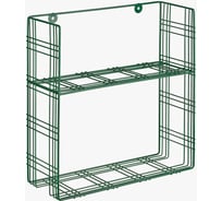 Прямоугольная полка Moroshka Tartan 2 яруса, 30x11x30.5 см, зеленая 920-002-02