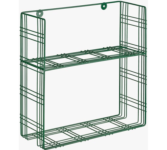 Прямоугольная полка Moroshka Tartan 2 яруса, 30x11x30.5 см, зеленая 920-002-02 1