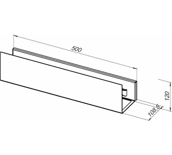 Полка Aquanet Магнум 500x120x100, с крючками, черный матовый (274189) 00274189