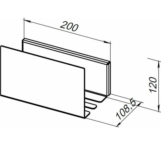 Полка Aquanet Магнум 200x120x100, черный матовый (274190) 00274190