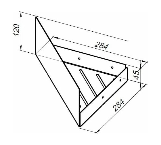 Полка Aquanet Магнум 280x280 угловая 00302225