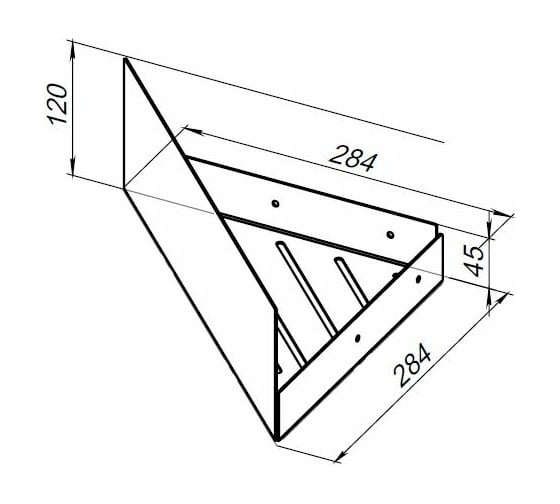 Полка Aquanet Магнум 280x280 угловая 00302237