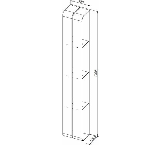 Полка Aquanet Магнум 150x1000 вертикальная 00302238