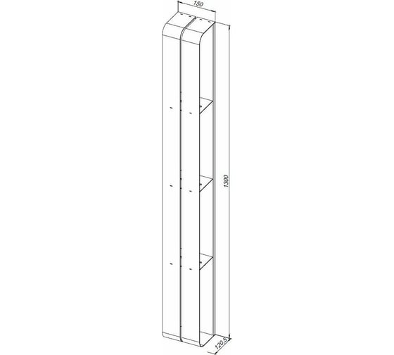 Полка Aquanet Магнум 150x1300 вертикальная 00302239
