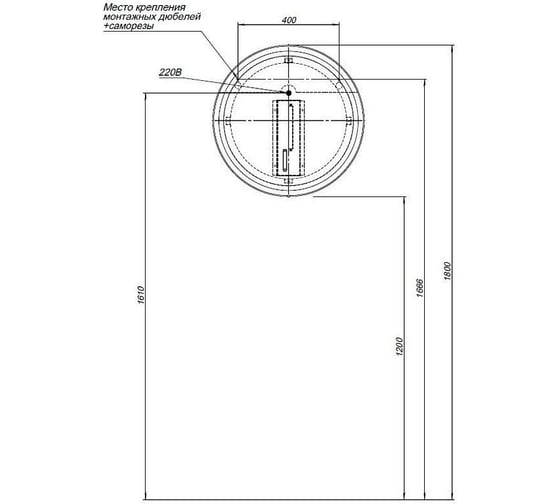 Зеркало ALLEN BRAU INFINITY 60 белое 1.21022.WT 00298477