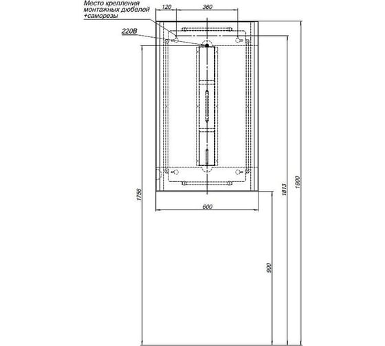 Зеркало ALLEN BRAU INFINITY 600x1000 1.21019.WT 00298473