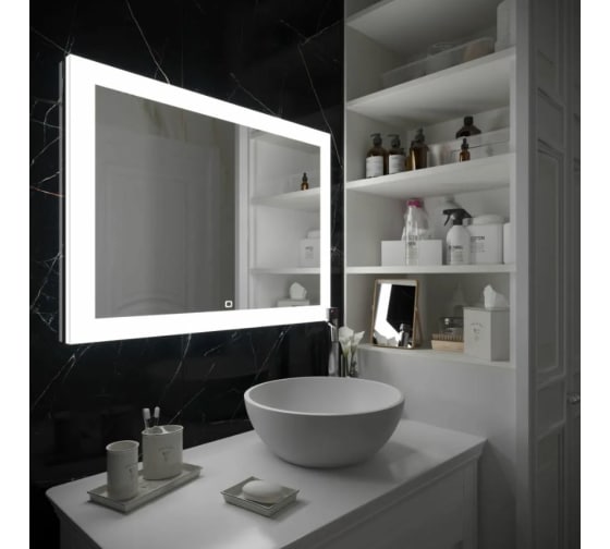 Зеркало для ванной с подсветкой uperwood Barsa_100х80 см, LED подсветка, сенсорный выключатель, антизапотевание 2930205444 1