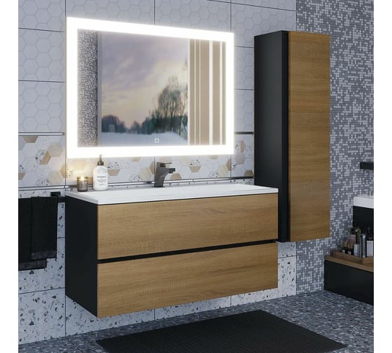 Зеркало для ванной с подсветкой uperwood Barsa_100х80 см, LED подсветка, сенсорный выключатель, антизапотевание 2930205444