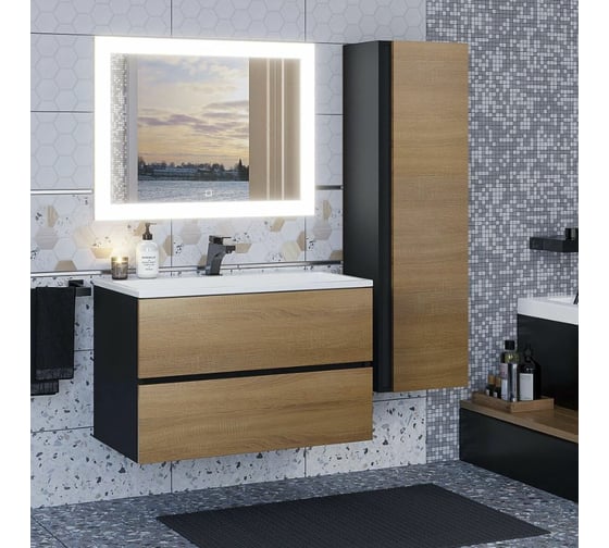 Зеркало для ванной с подсветкой uperwood Barsa_80х70 см, LED подсветка, сенсорный выключатель, антизапотевание 2930205443