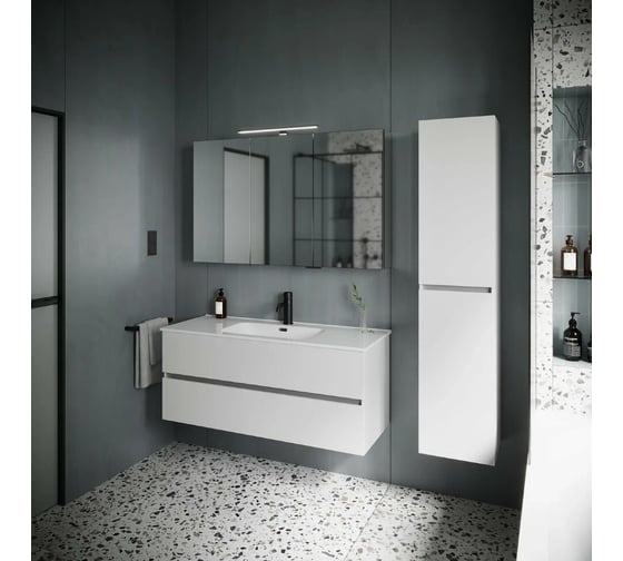Подвесная тумба Sancos Urban 1190x450x550, c двумя ящиками оснащенными доводчиками, белый глянец, арт. UR120-2W