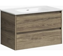 Подвесная тумба Sancos Libra 790x450x500, c двумя ящиками оснащенными доводчиками, дуб чарльстон, арт. LB80ECH