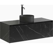 Подвесная тумба Sancos Stone из керамогранита с одним выдвижным ящиком и столешницей из керамогранита 1200x400x495, керамогранит Nero Marquina, арт. ST120NM