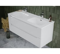 Подвесная тумба Sancos Norma 2.0 1190x450x500, c двумя ящиками оснащенными доводчиками, белый глянец, арт. NR2.0120-2W
