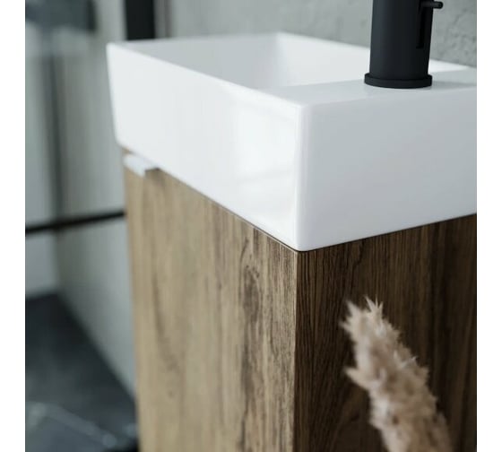 Подвесная тумба Sancos Mini 355x205x500, с распашной дверцей, внутри 1 полка, дуб чарльстон, арт. MN35ECHR
