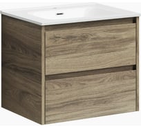 Подвесная тумба Sancos Libra 590x450x500, c двумя ящиками оснащенными доводчиками, дуб чарльстон, арт. LB60ECH