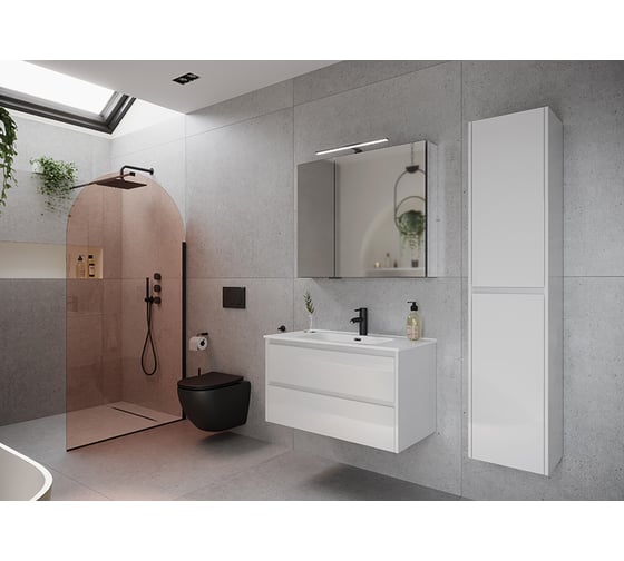 Подвесная тумба Sancos Libra 1190x450x500, c двумя ящиками оснащенными доводчиками, белый глянец, арт. LB120-1W
