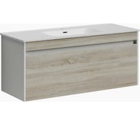 Подвесная тумба Sancos Smart 1190x450x500, c двумя ящиками оснащенными доводчиками, дуб бардолино/белый, арт. SM120-1E