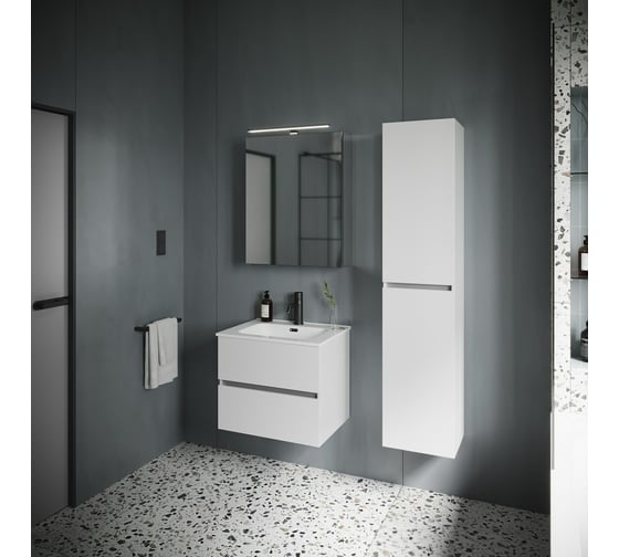 Подвесная тумба Sancos Urban 590x450x550, c двумя ящиками оснащенными доводчиками, белый глянец, арт. UR60W