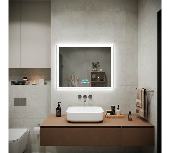 Зеркало для ванной комнаты Sancos City 2.0 900x700 c подсветкой, арт. CI2.900