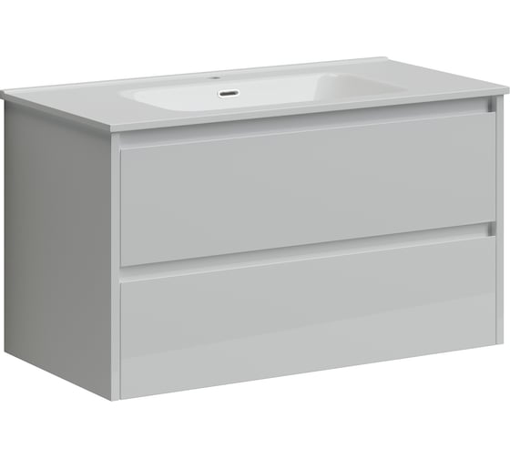 Подвесная тумба Sancos Libra 890x450x500, c двумя ящиками оснащенными доводчиками, белый глянец, арт. LB90W