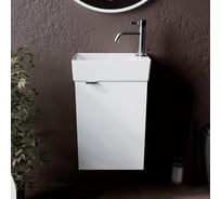 Подвесная тумба Sancos Mini 355x205x500, с распашной дверцей, внутри 1 полка, белый глянец, арт. MN35WR