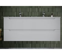 Подвесная тумба Sancos Norma 2.0 1190x450x500, c двумя ящиками оснащенными доводчиками, белый глянец, арт. NR2.0120-1W