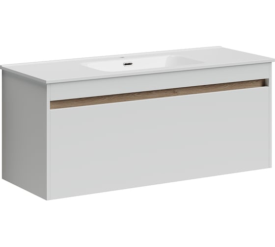 Подвесная тумба Sancos Smart 1190x450x500, c двумя ящиками оснащенными доводчиками, белый глянец, арт. SM120-1W