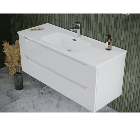 Подвесная тумба Sancos Norma 2.0 590x450x500, c двумя ящиками оснащенными доводчиками, белый глянец, арт. NR2.060W