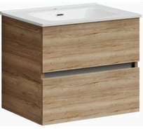 Подвесная тумба Sancos Urban 790x450x550, c двумя ящиками оснащенными доводчиками, дуб галифакс натуральный, арт. UR80EG