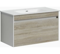 Подвесная тумба Sancos Smart 990x450x500, c двумя ящиками оснащенными доводчиками, дуб бардолино/белый, арт. SM100E