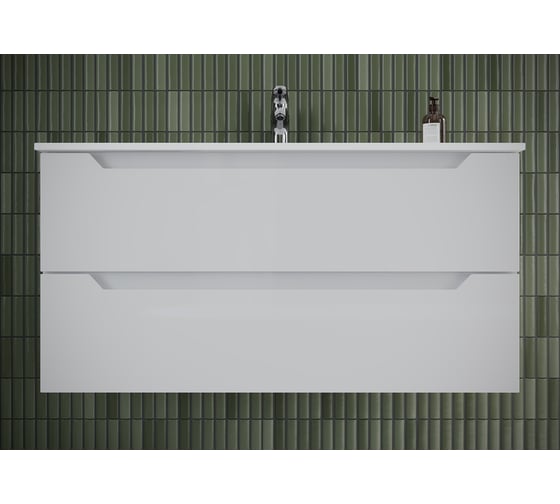 Подвесная тумба Sancos Norma 2.0 890x450x500, c двумя ящиками оснащенными доводчиками, белый глянец, арт. NR2.090W