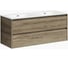 Подвесная тумба Sancos Libra 1190x450x500, c двумя ящиками оснащенными доводчиками, дуб чарльстон, арт. LB120-2ECH 1
